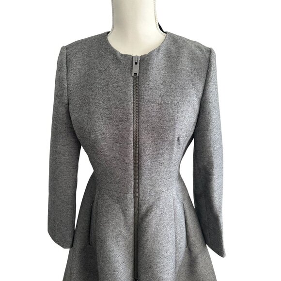 DKNY Gray A Line Full ZipLong Sleeve Jacket Dress Size 4 - Picture 2 of 8